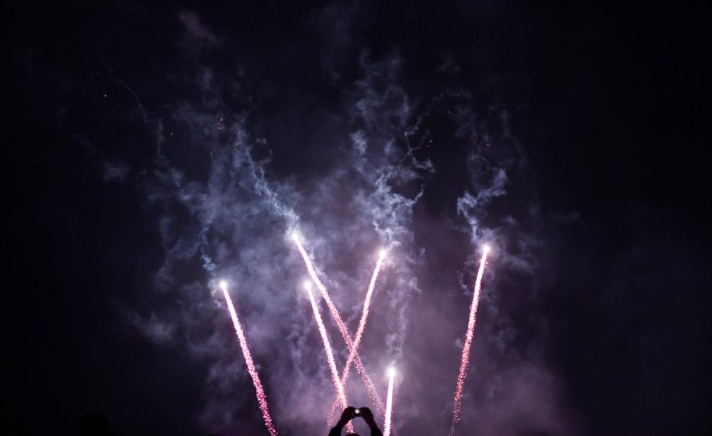 Fireworks lighting up a night sky